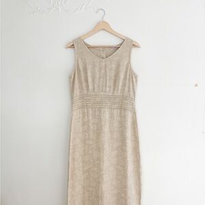 Vintage Linen Floral Dress